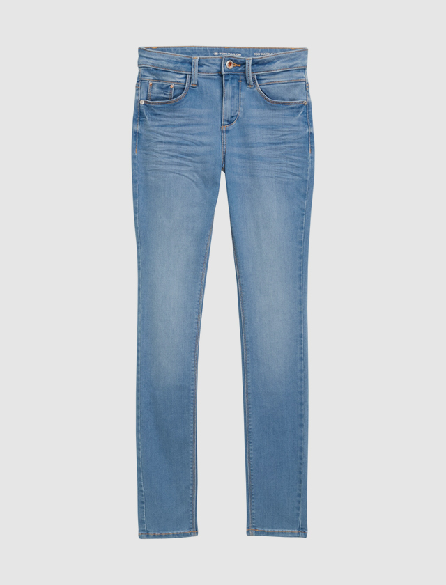 Hellblaue Skinny Jeans aus Denim, perfekt für einen lässigen Look und vielseitig kombinierbar.