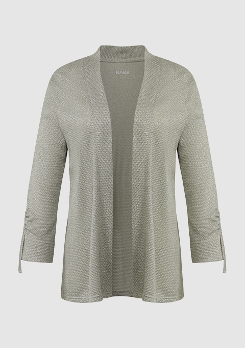 Strickjacke aus leichtem grauen Material, ideal fĂĽr den Alltag. Strickjacke aus leichtem grauen Material, ideal fĂĽr den Alltag.