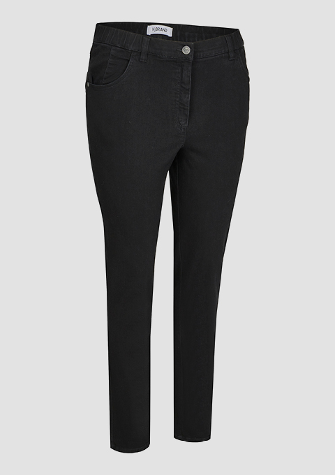 Schwarze Skinny-Jeans aus dehnbarem Denim, ideal fĂĽr einen bequemen und modischen Look. Schwarze Skinny-Jeans aus dehnbarem Denim, ideal fĂĽr einen bequemen und modischen Look.
