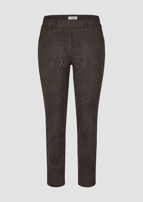 Leopardenmuster-Hosen aus dehnbarem Stoff, ideal fĂĽr Komfort und Stil. Leopardenmuster-Hosen aus dehnbarem Stoff, ideal fĂĽr Komfort und Stil.