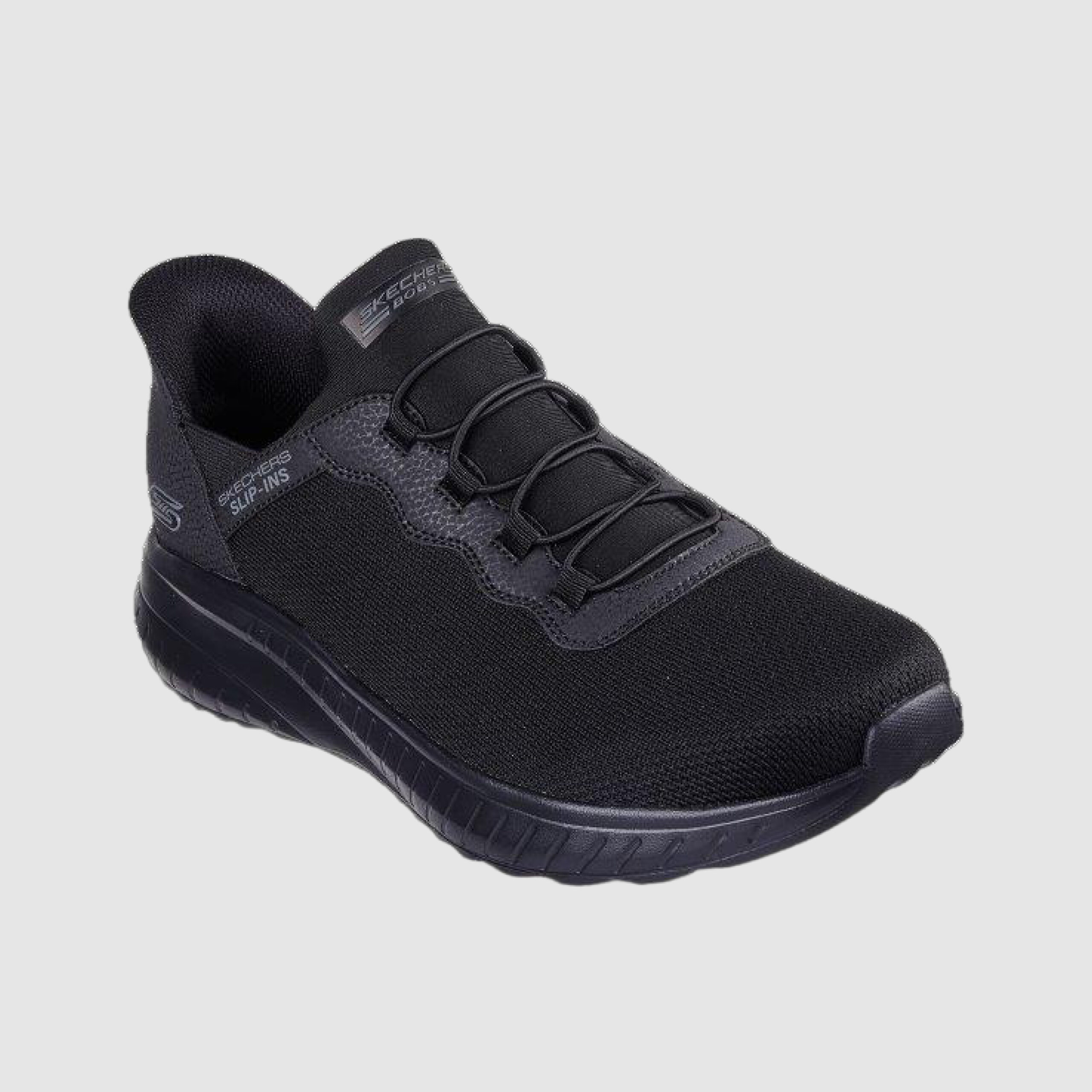 Herren-Sneaker von Skechers in Schwarz, perfekt für Spaziergänge und Freizeit. Herren-Sneaker von Skechers in Schwarz, perfekt für Spaziergänge und Freizeit.