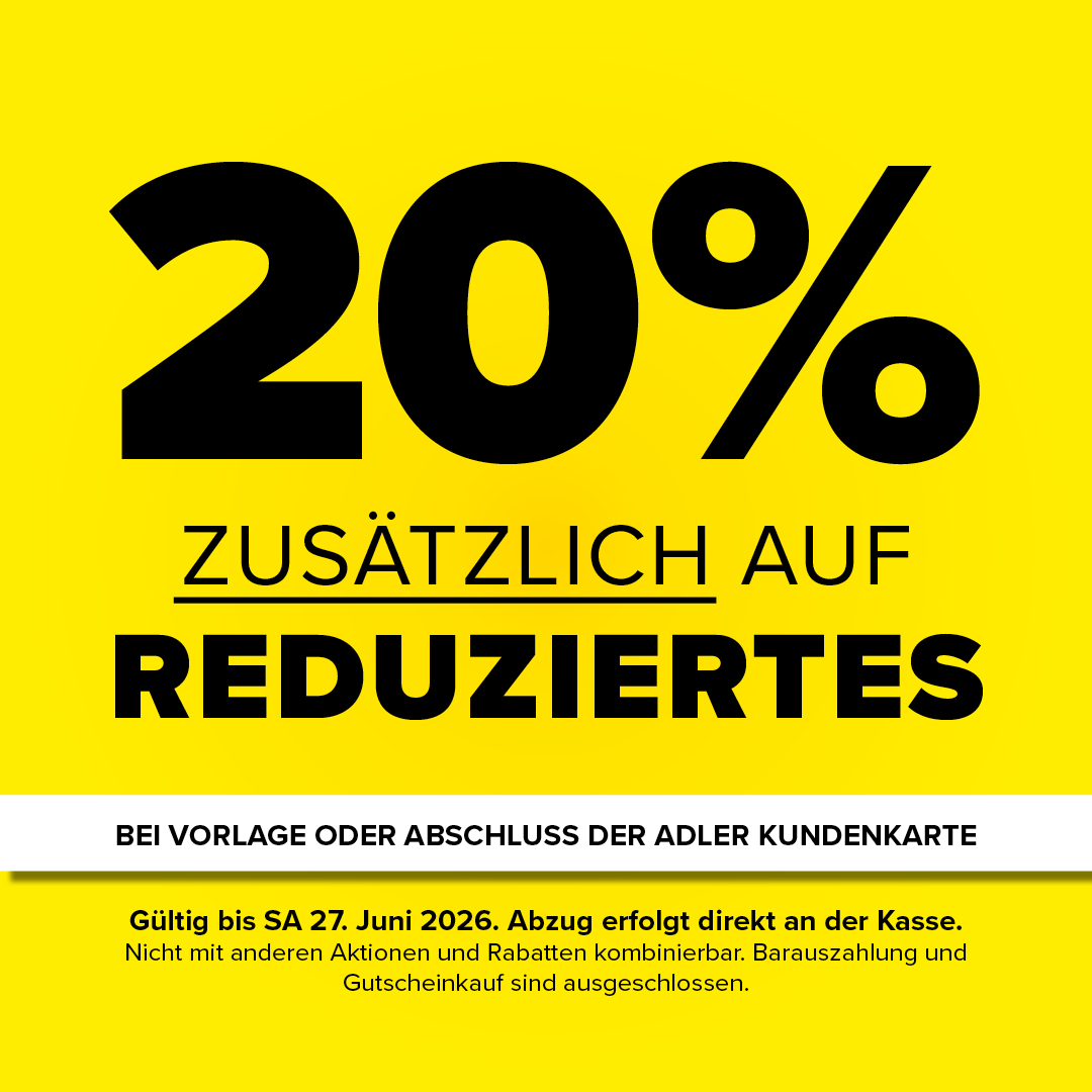 20% zusätzlich auf Reduziertes