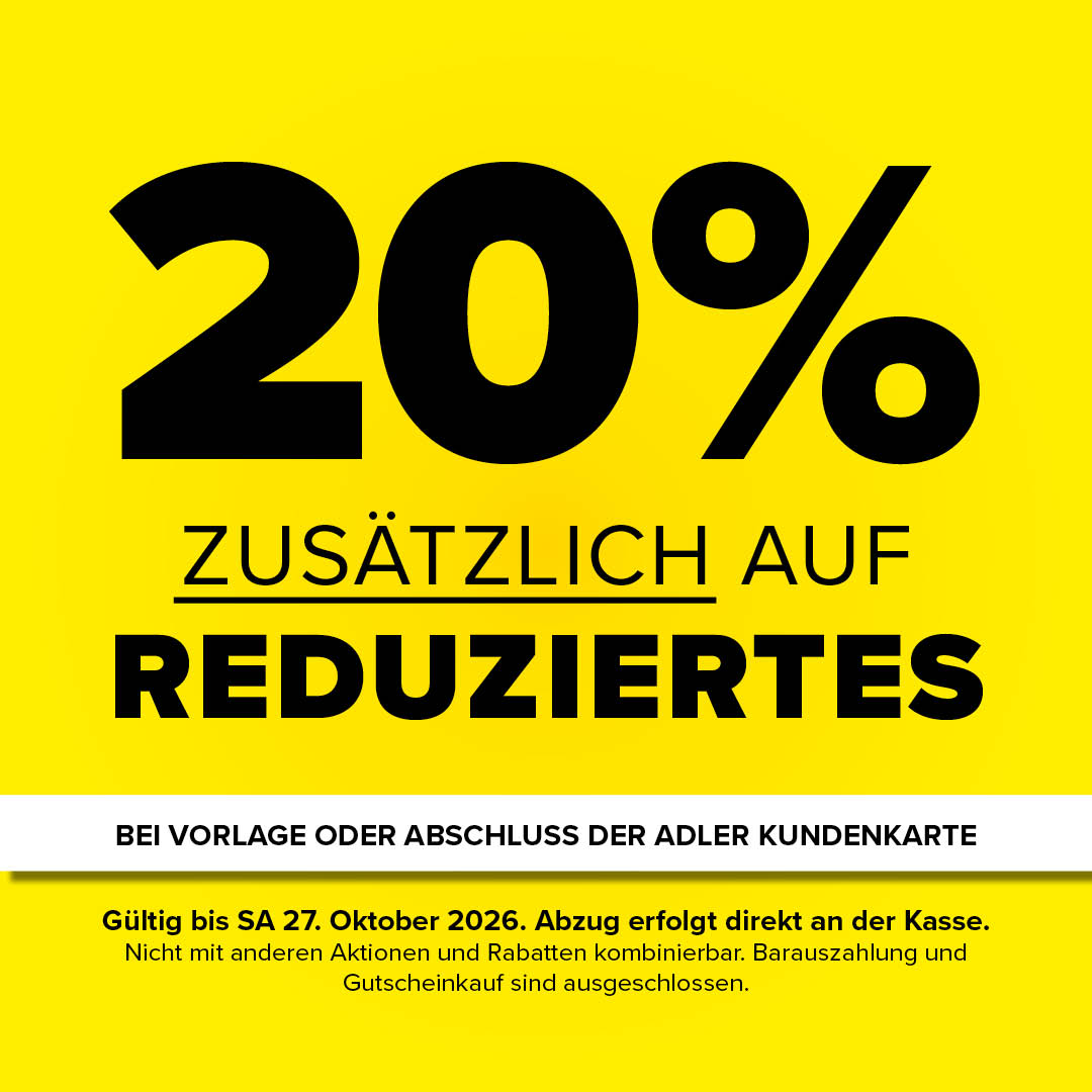 20% zusätzlich auf Reduziertes