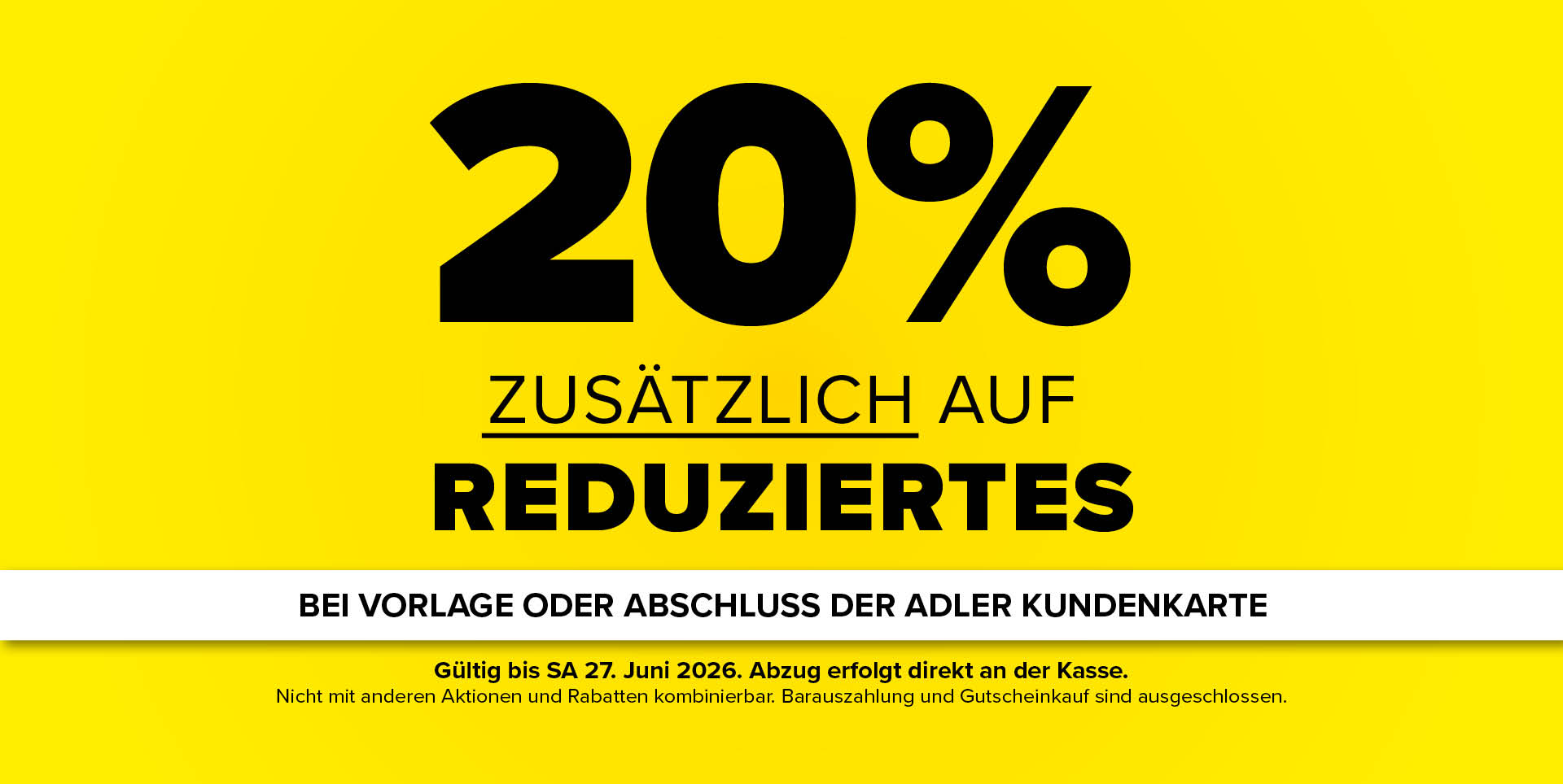 20% zusätzlich auf Reduziertes