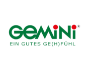 Logo von GEMINI mit dem Slogan "EIN GUTES GE(H)FÜHL".