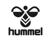 Logo der Marke Hummel, dargestellt als eine stilisierte Biene.