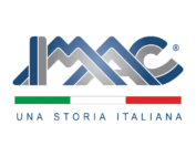 Logo von IMAC mit dem Slogan "UNA STORIA ITALIANA" und italienischen Farben.